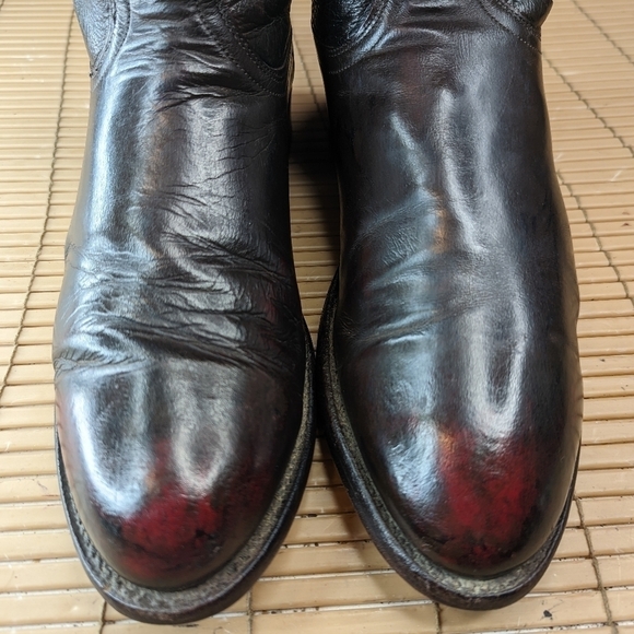Lucchese 2000 Classic Black Cherry/Burgundy Leather Cowboy Boots men\'s s… main image 6